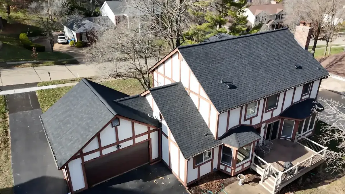 Completed roof replacement by Brandon J Roofing - new architectural shingles installed, clean and professional